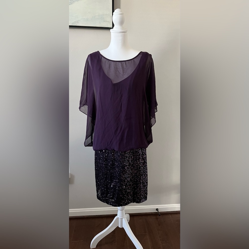 Xscape Purple sequin Cocktail Dress